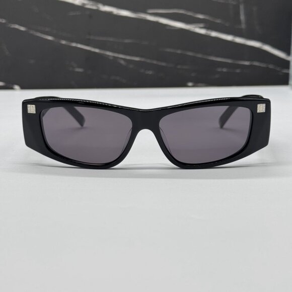 NEW GV40048F 01A GIVENCHY SHINY BLACK/GREY WOMEN GIVENCHY SUNGLASSES - Picture 3 of 8